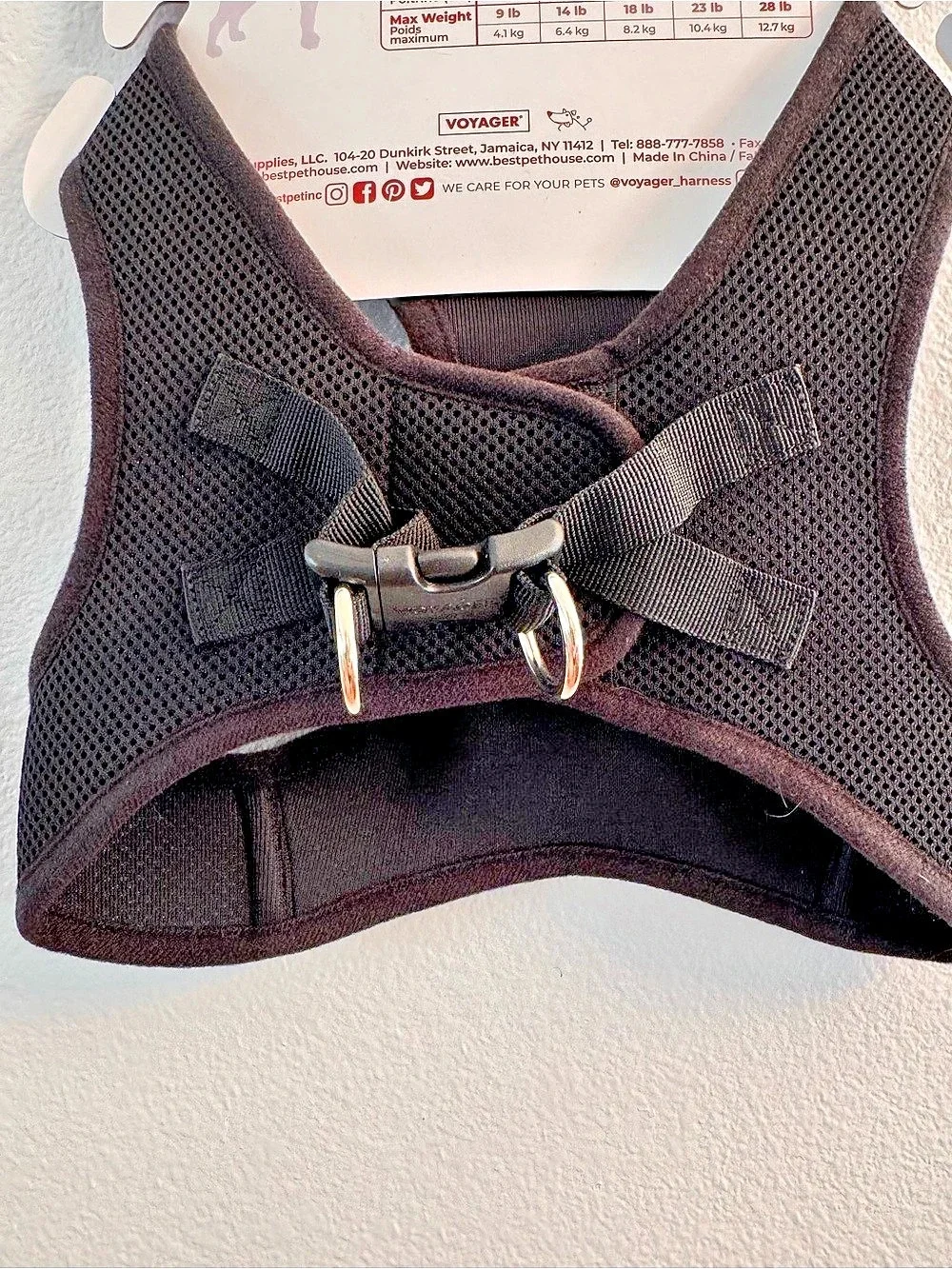 New. Voyager Step-In Air Dog Harness XL Black Breathable Mesh